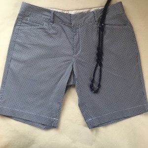 Dockers Navy and White Petit Bermuda Shorts Size8p